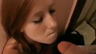 Redhead gets blackmailed into having sex or else she gets punished