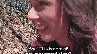 Girlfriends in yoga pants go out in public and fuck in the woods