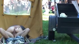 Public fucking at music festival in Hungary