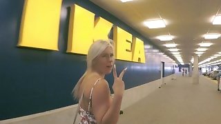 Very Risky PUBLIC 4K IKEA Shopping BLOWJOB, FUCK and CUM SWALLOW